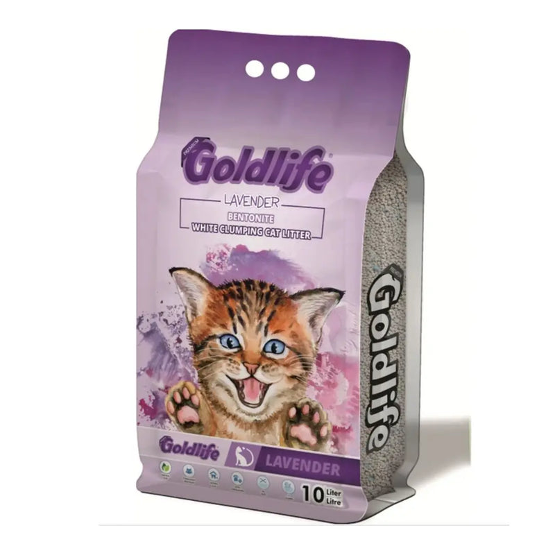 Goldlife Premium Lavanta Kokulu Topaklanan Kedi Kumu 10 L