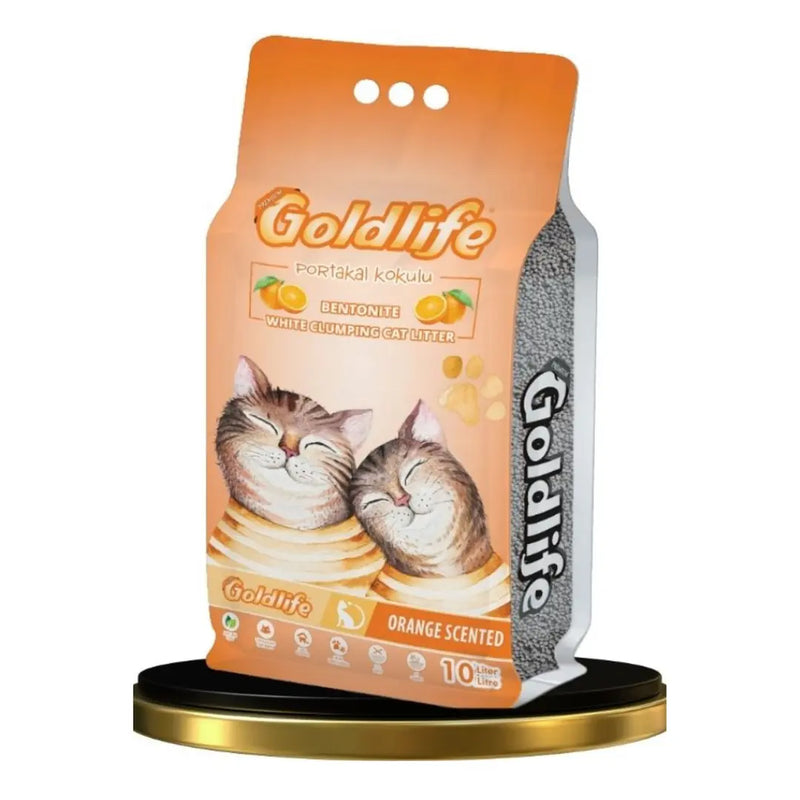 Goldlife Premium Portakal Kokulu Topaklanan Kedi Kumu 10 L