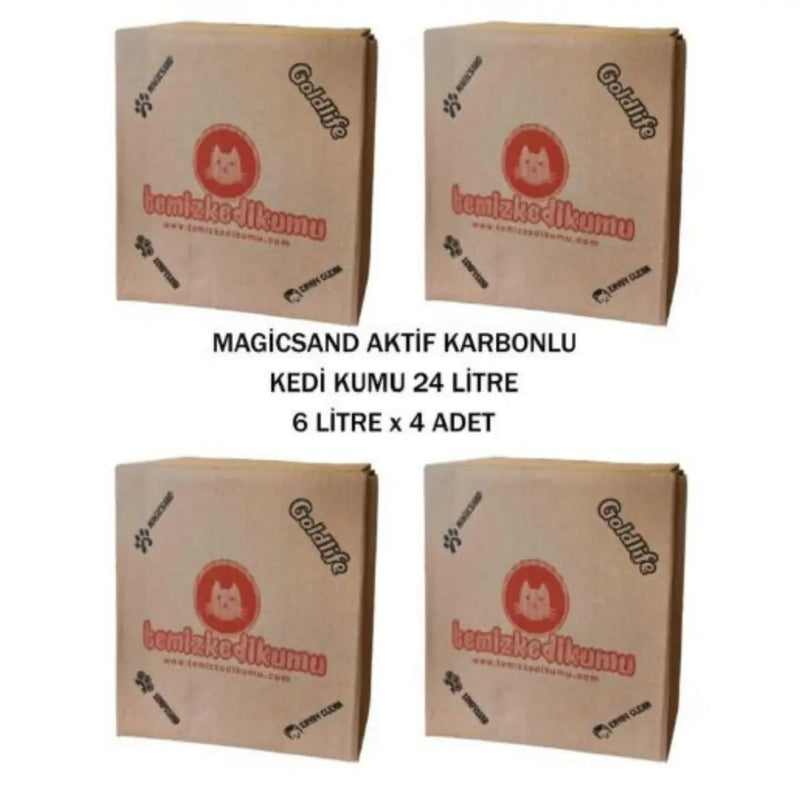 Magicsand Aktif Karbonlu Topaklanan Kedi Kumu 6 L x 4 Adet