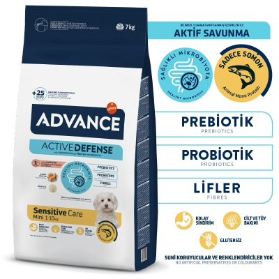 Advance Mini Sensitive Somonlu Küçük Irk Köpek Maması (7 kg)