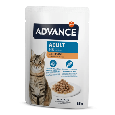 Advance Sos İçinde Tavuklu Yetişkin Yaş Kedi Maması 85 gr