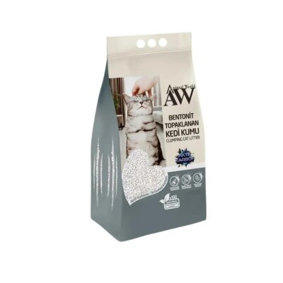 Animal World Aktif Karbonlu Topaklanan Bentonit Kedi Kumu 10 L