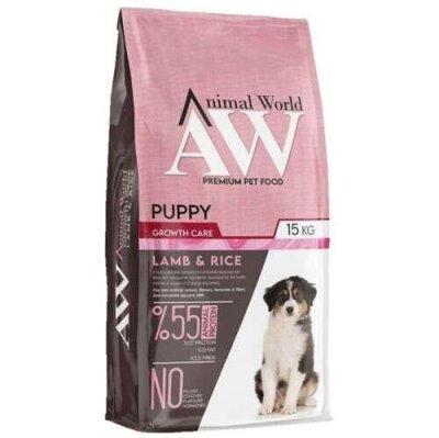 Animal World Kuzu Etli Pirinçli Yavru Köpek Maması 15 kg