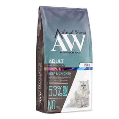 Animal World Biftekli Tavuklu Yetişkin Kedi Maması 15 kg