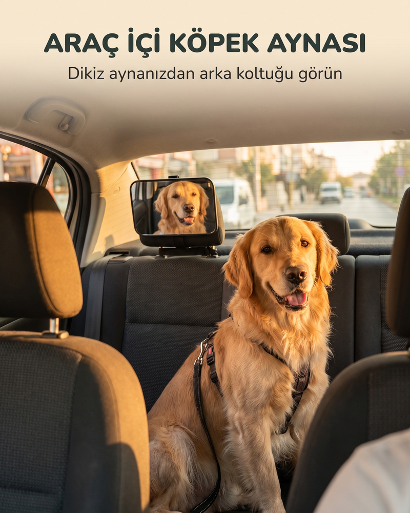 Araç İçi Köpek Aynası (Büyük Boy)
