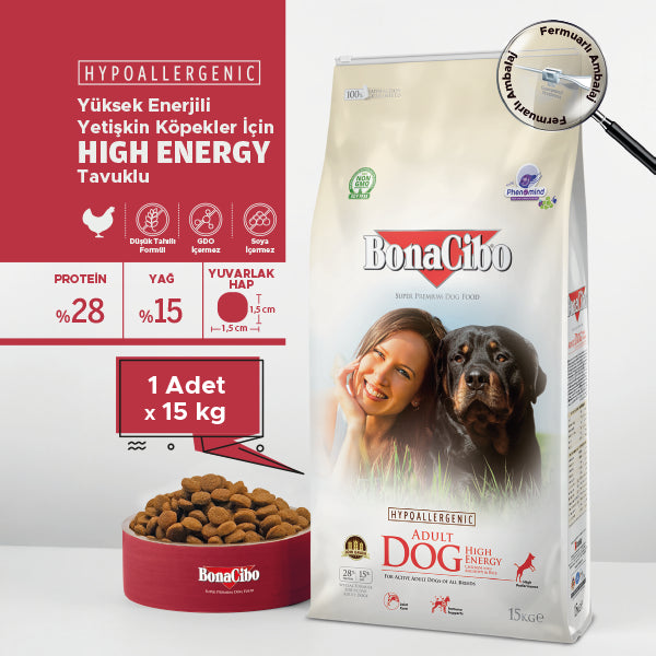 BonaCibo Yüksek Enerjili Yetişkin Köpek Kuru Maması 100 gr x 5