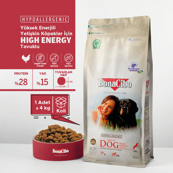 BonaCibo Yüksek Enerjili Yetişkin Köpek Kuru Maması 100 gr x 5
