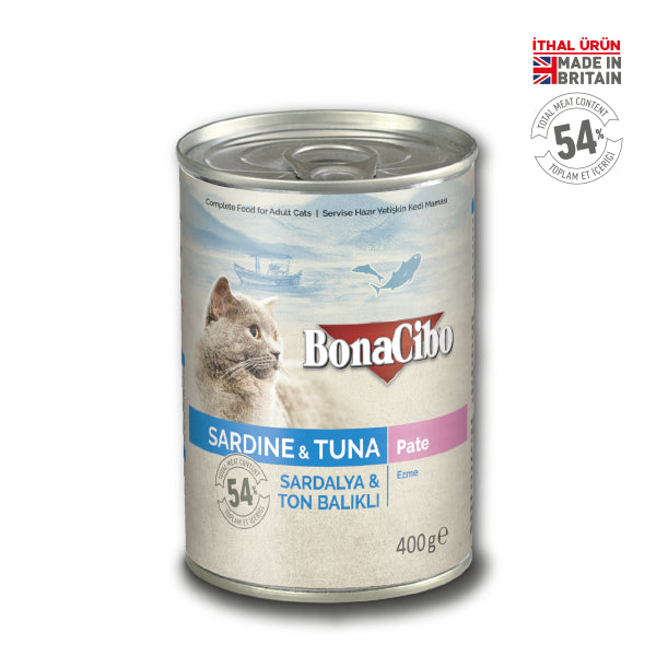 BonaCibo %54 Etli Karışık Yetişkin Kedi Konservesi 400 gr x 12