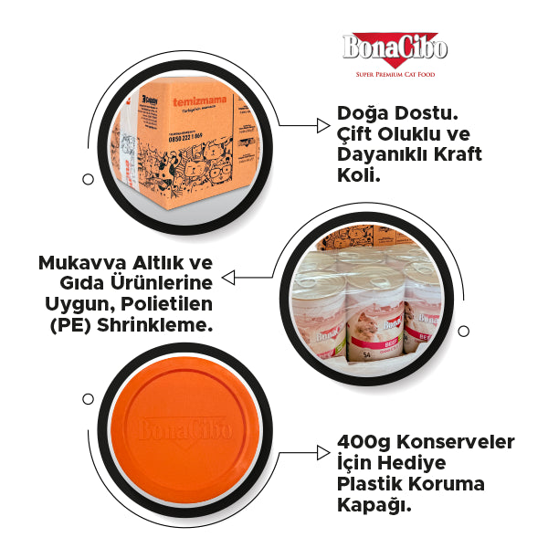 BonaCibo Jöleli Dana Etli Yetişkin Kedi Yaş Maması 400 gr x 12
