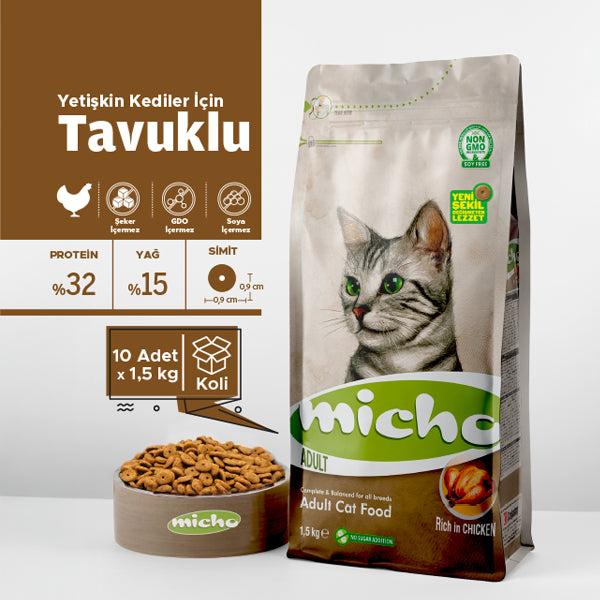 Micho Tavuklu Yetişkin Kedi Kuru Maması 100 gr x 5