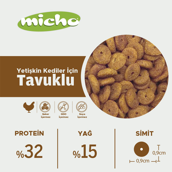 Micho Tavuklu Yetişkin Kedi Kuru Maması 100 gr x 5