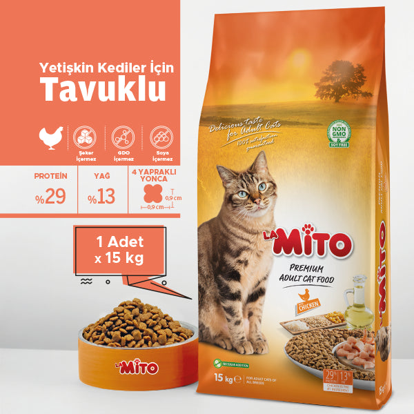 LaMito Tavuklu Yetişkin Kedi Kuru Maması 100 gr x 5