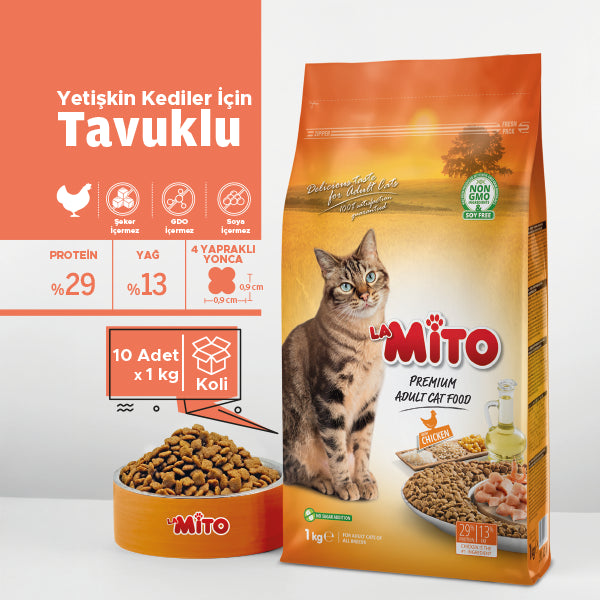 LaMito Tavuklu Yetişkin Kedi Kuru Maması 100 gr x 5