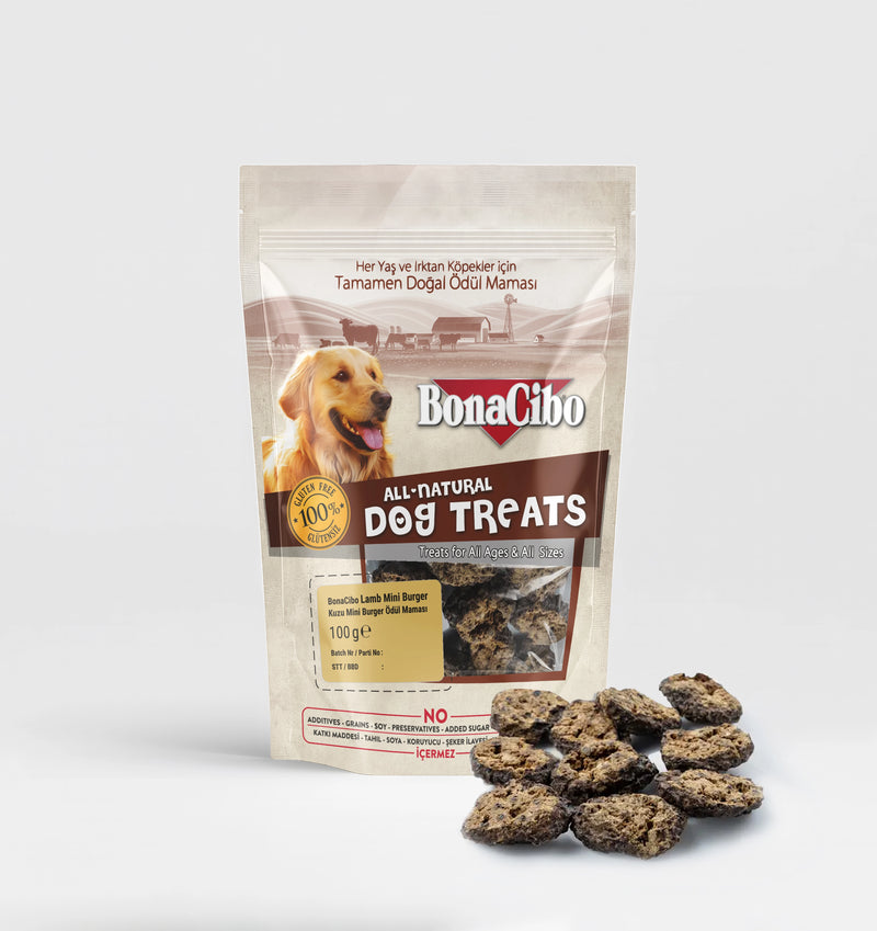 BonaCibo Doğal Kuzu Etli Mini Burger Köpek Ödülü 100 gr