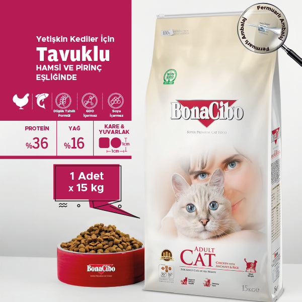 BonaCibo Tavuklu Yetişkin Kedi Kuru Maması 2 kg