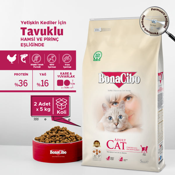 BonaCibo Tavuklu Yetişkin Kedi Kuru Maması 2 kg
