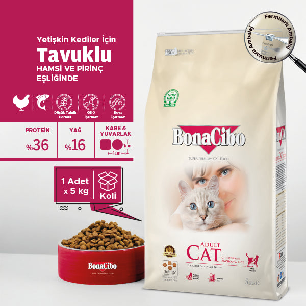 BonaCibo Tavuklu Yetişkin Kedi Kuru Maması 2 kg