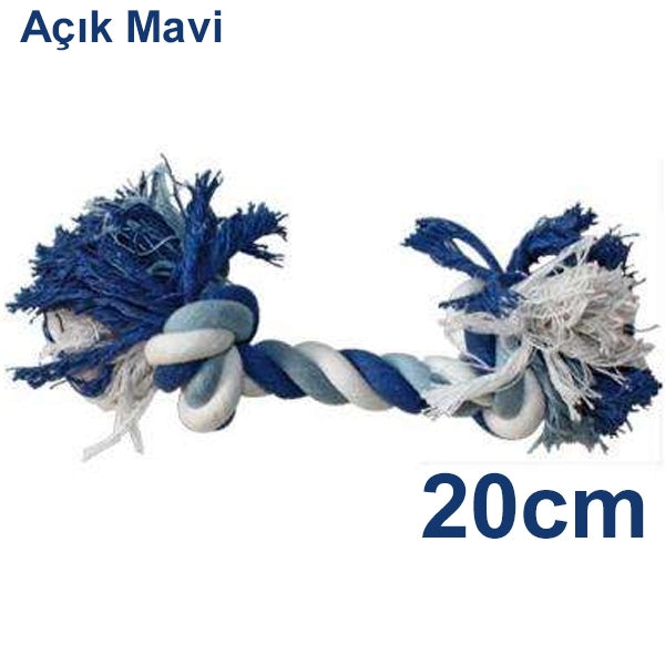 Çift Düğümlü Pamuk Örgü Kemik Köpek Oyuncağı 15 cm (Pembe)