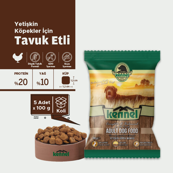 Kennel Yetişkin Köpek Kuru Maması 100 gr x 5