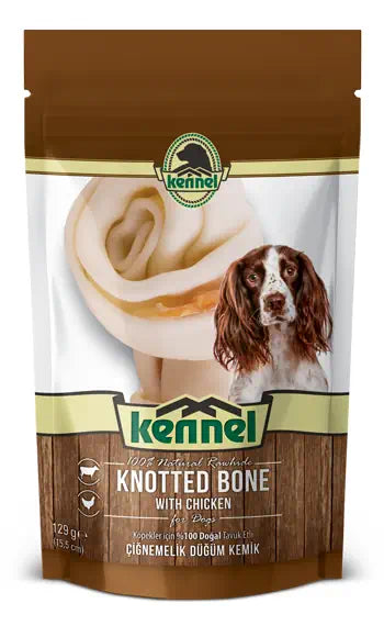 Kennel Doğal Düğümlü Dana Derisi Köpek Çiğneme Kemiği 129 gr x 2