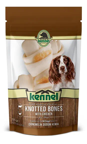 Kennel Doğal Düğümlü Dana Derisi Köpek Çiğneme Kemiği 129 gr x 2