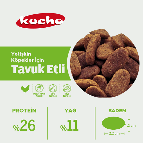 Kucho Tavuklu Yetişkin Köpek Kuru Maması 100 gr x 5