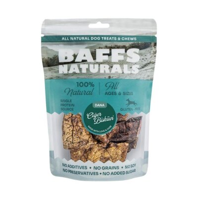 Baffs Naturals %100 Kurutulmuş Dana Ciğer Bisküvi Köpek Ödülü 100 gr