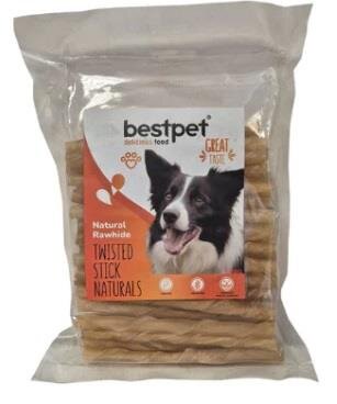 BestPet %100 Doğal Deri Burgu Köpek Çiğneme Kemiği (350 gr)