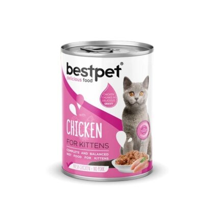Bestpet Jöle İçinde Parça Tavuk Etli Yavru Kedi Konservesi 400 gr