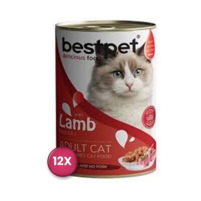 Bestpet Kuzu Etli Yetişkin Kedi Konservesi 400 gr x 12