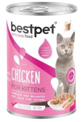Bestpet Tavuklu Sütlü Yavru Kedi Konservesi 400 gr