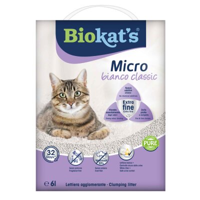 Biokat's Micro Bianco Classic İnce Topaklanan Kedi Kumu 6 L