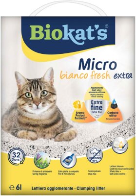 Biokat's İnce Taneli Topaklanan Beyaz Bentonit Kedi Kumu 6 L