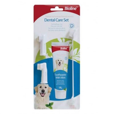 Bioline Nane Aromalı Köpek Diş Macunu ve Fırça Seti 100 gr