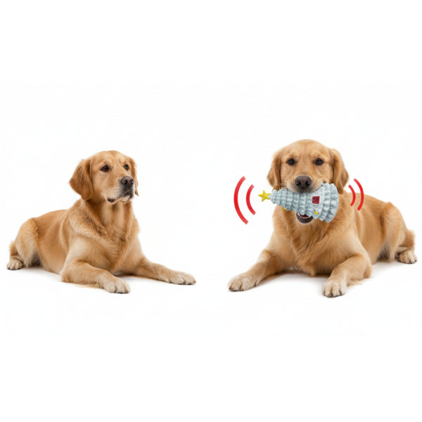 Sesli Yılbaşı Temalı Çam Ağacı Köpek Oyuncağı