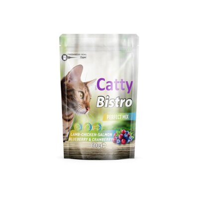 Catty Bistro Kuzu Tavuk Somon Karışık Kedi Ödülü 60 gr
