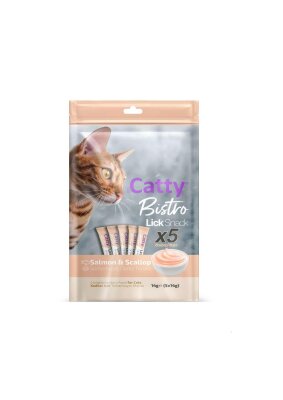 Catty Bistro Somonlu Deniz Taraklı Yetişkin Kedi Krema Ödülü 5 x 14 gr