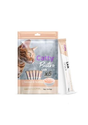 Catty Bistro Somonlu Deniz Taraklı Yetişkin Kedi Krema Ödülü 5 x 14 gr