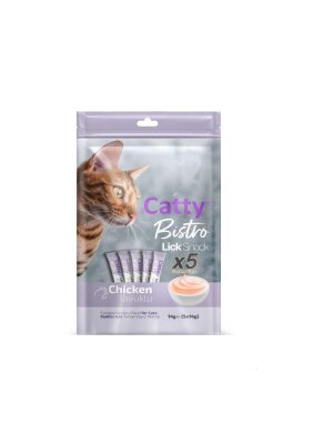 Catty Bistro Tavuklu Tahılsız Kısır Kedi Krema Ödülü 5 x 14 gr