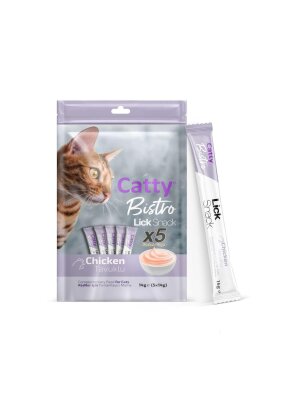 Catty Bistro Tavuklu Tahılsız Kısır Kedi Krema Ödülü 5 x 14 gr