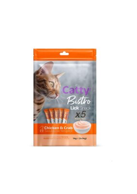 Catty Bistro Tavuklu Yengeçli Yetişkin Kedi Krema Ödülü 5 x 14 gr