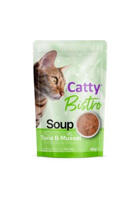Catty Bistro Ton Balıklı Midyeli Kedi Çorbası 40 gr