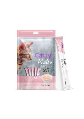Catty Bistro Ton Balıklı Tahılsız Yavru Kedi Krema Ödülü 5 x 14 gr
