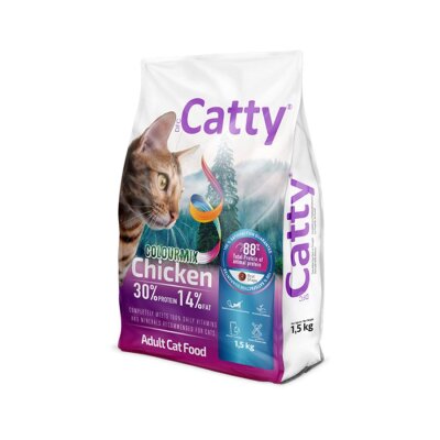 Catty Colourmix Tavuklu Renkli Taneli Yetişkin Kedi Maması 1,5 kg