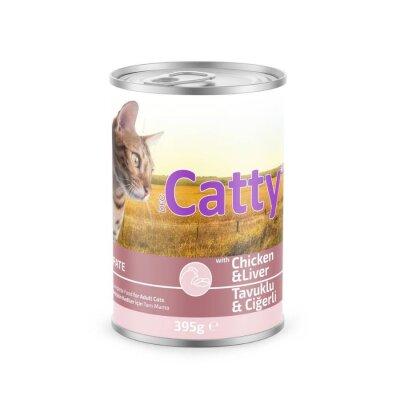 Catty Tavuklu ve Ciğerli Pate Yetişkin Yaş Kedi Maması 395 gr