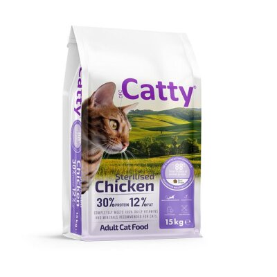 Catty Tavuklu Kısırlaştırılmış Yetişkin Kedi Maması 15 kg