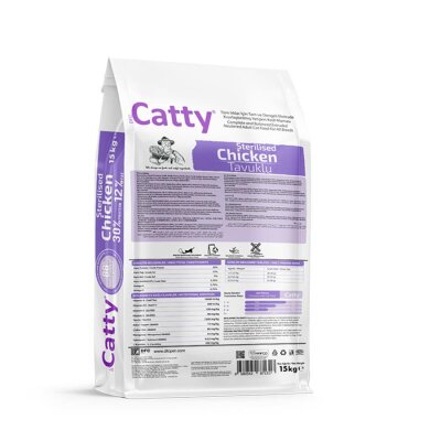Catty Tavuklu Kısırlaştırılmış Yetişkin Kedi Maması 15 kg