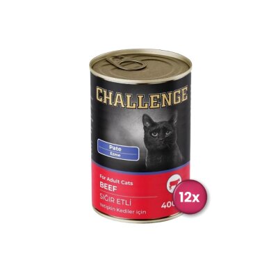 Challenge Sığır Etli Pate Yetişkin Kedi Konservesi 400 gr x 12