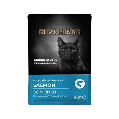 Challenge Pouch Somonlu Kısırlaştırılmış Kedi Konservesi 85 gr