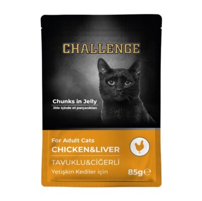 Challenge Tavuklu Ciğerli Dilimli Yetişkin Kedi Konservesi 85 gr
